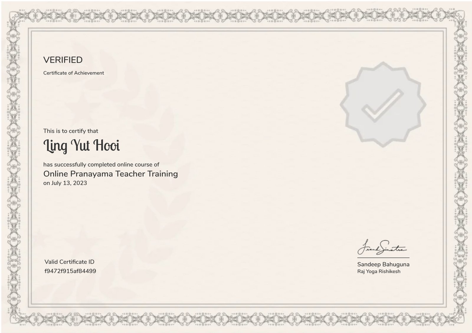 Online Pranayama Teacher Training